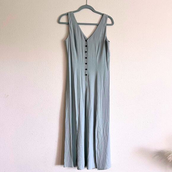 Other Dresses & Skirts - Vintage 90s Sage Green Maxi Dress Y2K Minimalist Cottagecore Grunge Size 8